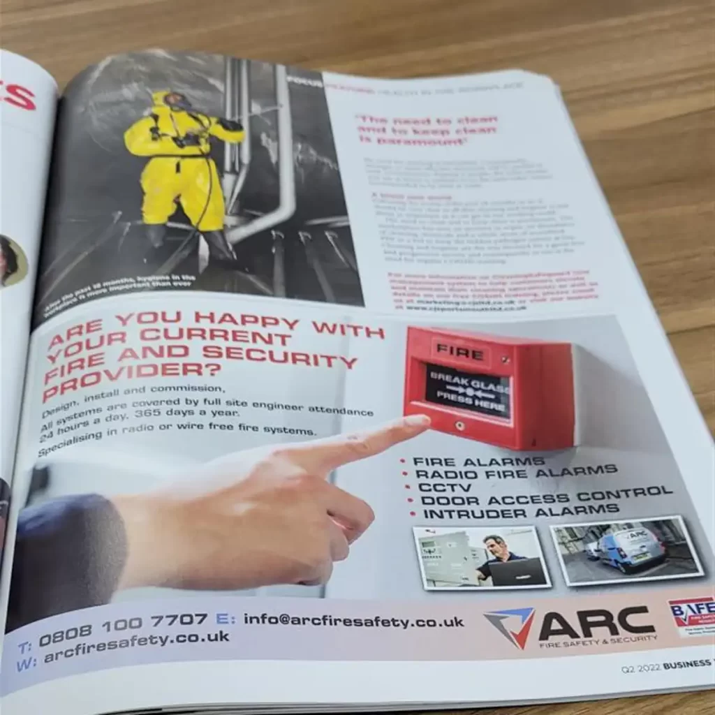 Advertisement in the magazines for ARC fire alarms