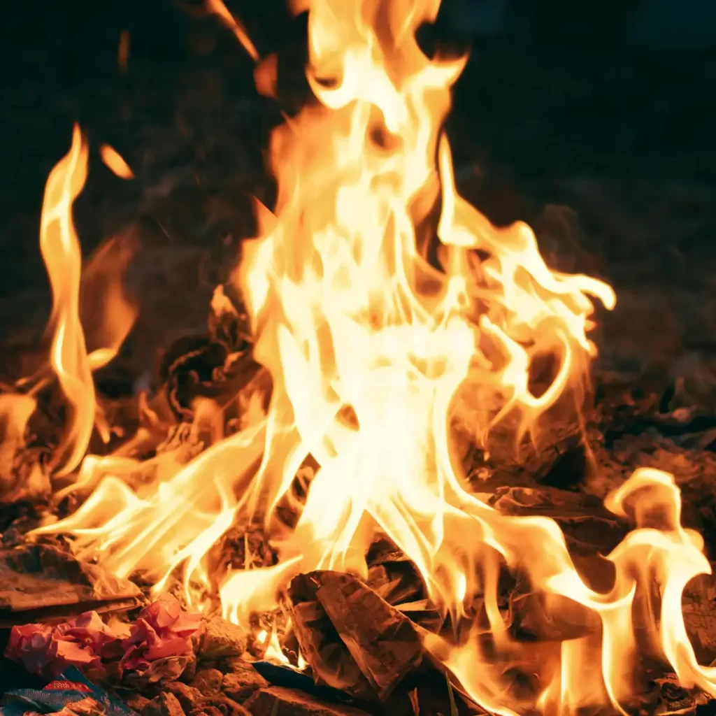Fire is blazing