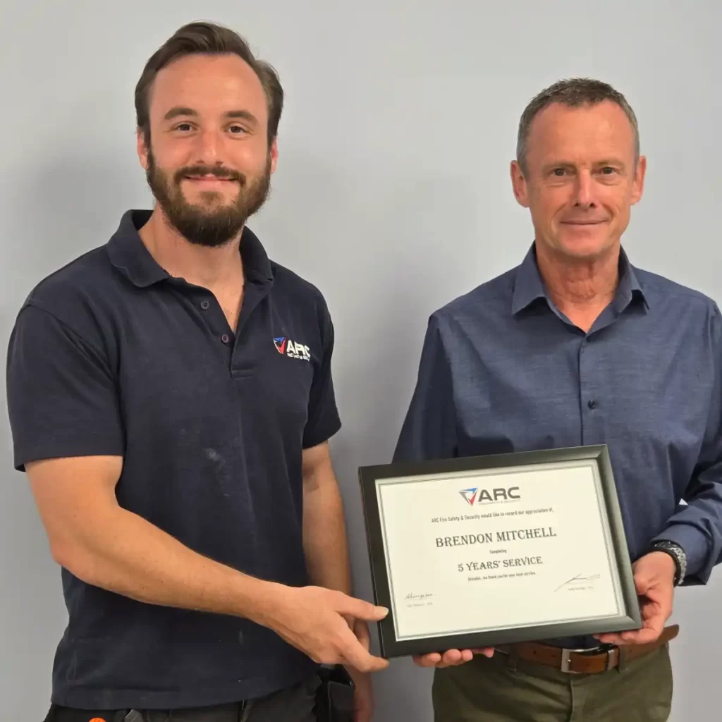 Certificate for service for Brendon Mitchell